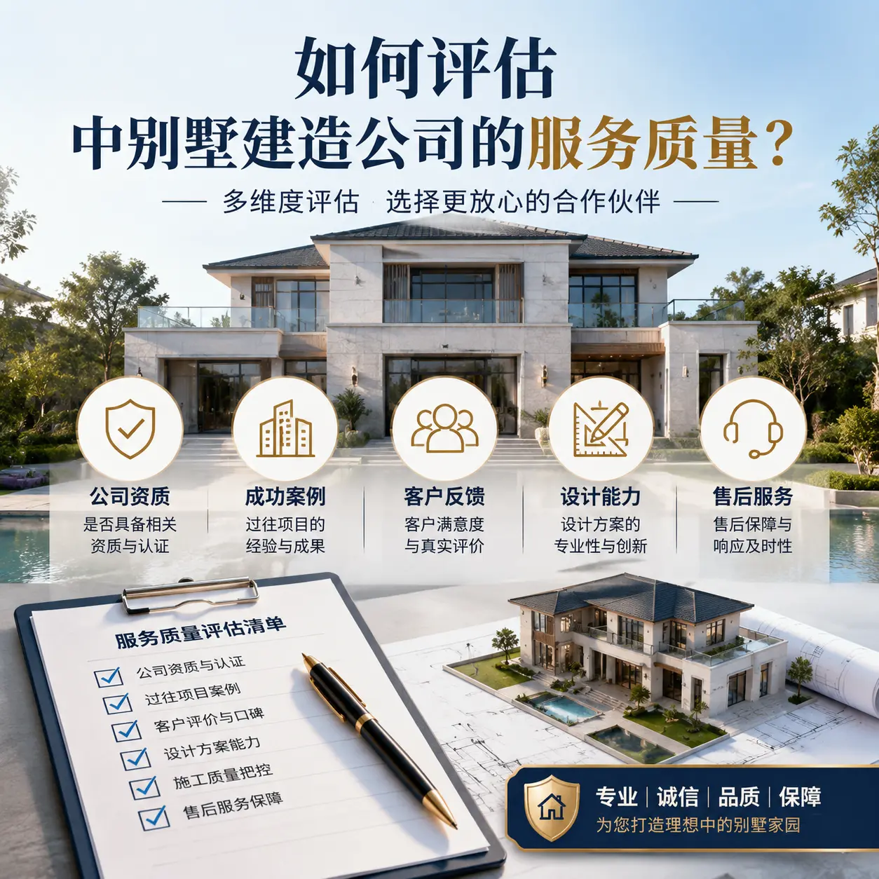 如何评估 宁夏 中别墅建造公司的服务质量?