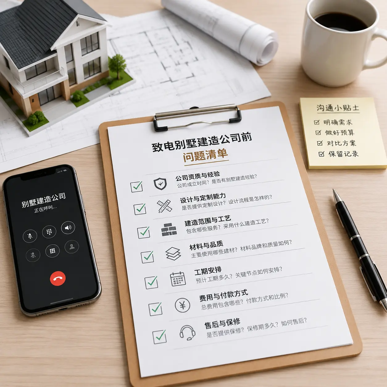 在宁夏拨打别墅建造公司电话前的准备工作