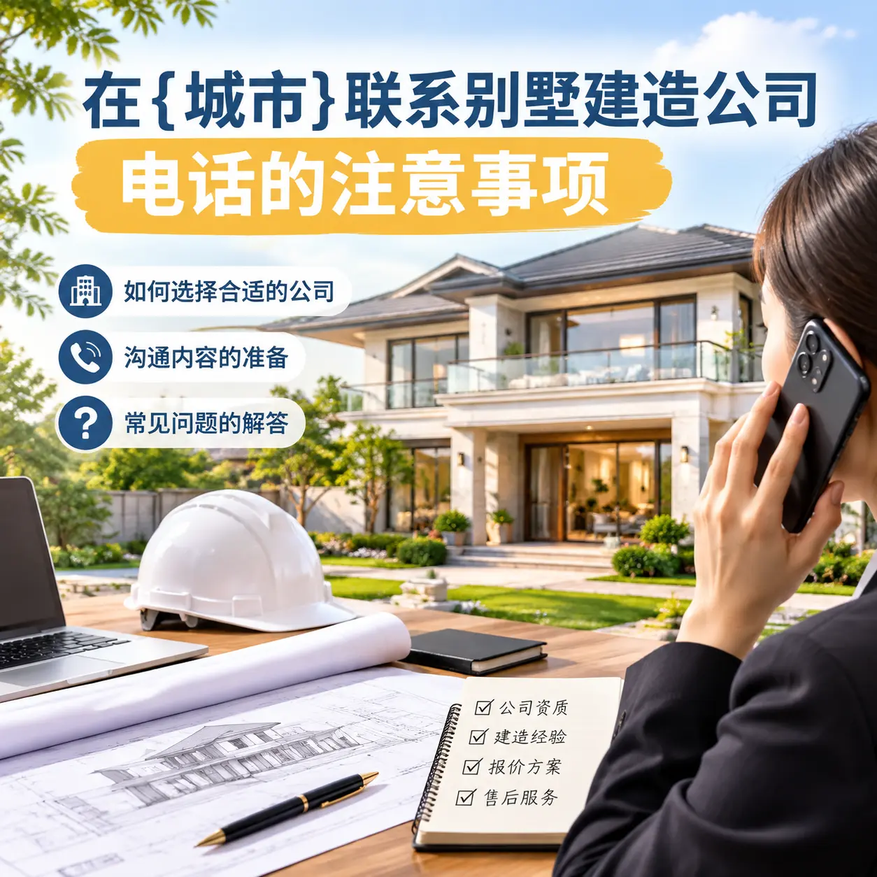 在宁夏联系别墅建造公司电话的注意事项